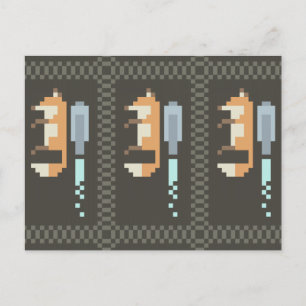 Fox Jetpack Pixel Art Postkarten