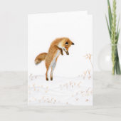 Fox Jumping Christmas Karte (Vorderseite)