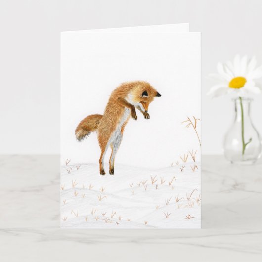 Fox Jumping Christmas Karte (Kleine Pflanze)
