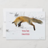 Fox Jumping Snow Foto Weihnachten Einladung (Vorderseite)