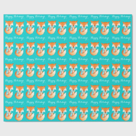 Fox-Jungswinterkunst frohe Feiertage Geschenkpapier (Flach)
