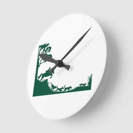 Fox Junting-Silhouette Runde Wanduhr (Winkel)