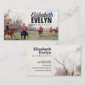 Fox Junting Vintag Painting Visitenkarte (Vorne/Hinten)