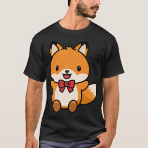 Fox Kawaii Bow Krawatte Zoo Tagesausflug Mädchen K T-Shirt