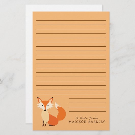 Fox Kid's Niedliches Waldtier Briefpapier (Vorne/Hinten)