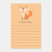 Fox Kid's Niedliches Waldtiertier Post-it Klebezettel (Vorderseite)