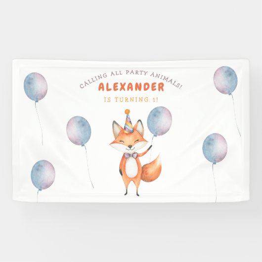 Fox Kindergeburtstag Party Banner (Horizontal)