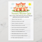 Fox Kinderzimmer Rhyme Quiz Babyduschenspiel (Vorderseite)