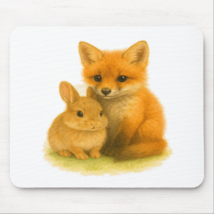 Fox Kit & Bunny Buddies Mousepad