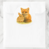 Fox Kit & Bunny Buddies Runder Aufkleber (Tasche)