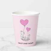 Fox Kit Heart Balloons Design Paper Cups Pappbecher (Rückseite)