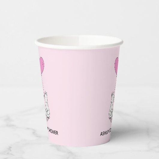 Fox Kit Heart Balloons Design Paper Cups Pappbecher (Links)