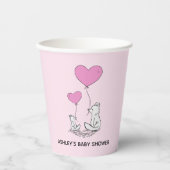 Fox Kit Heart Balloons Design Paper Cups Pappbecher (Vorderseite)