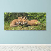 Fox Kit Pals Leinwanddruck (Insitu (Holzboden))