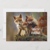 Fox Kits Foto Birthday Einladung (Vorderseite)