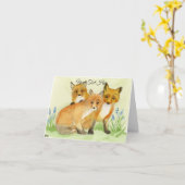 Fox Kits Karte (Gelbe Blume)