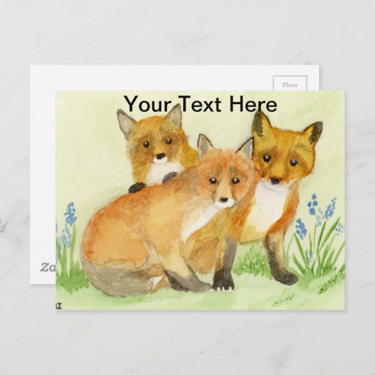 Fox Kits Postkarte (Vorne/Hinten)