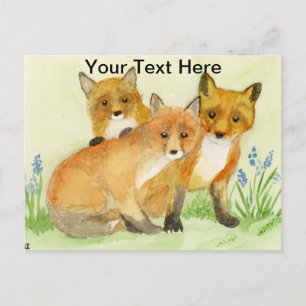Fox Kits Postkarte