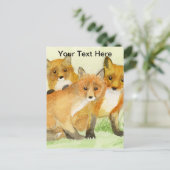 Fox Kits Postkarte (Stehend Vorderseite)