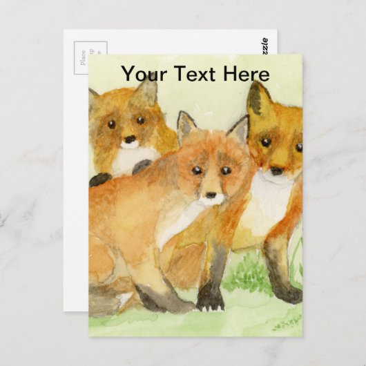 Fox Kits Postkarte (Vorne/Hinten)