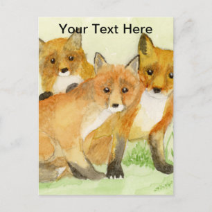 Fox Kits Postkarte