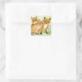 Fox Kits Quadratischer Aufkleber (Tasche)