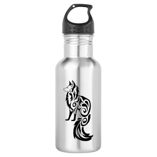 Fox Kitsune Stammes- Trinkflasche (Vorderseite)