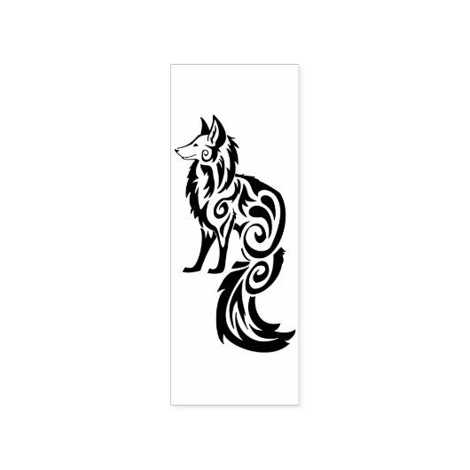 Fox Kitsune Tribal Gummistempel (Prägung)