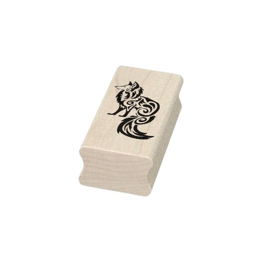Fox Kitsune Tribal Gummistempel (Stempel)