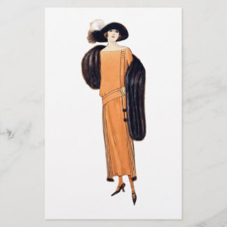Fox Lady - Vintage Mode Illustration
