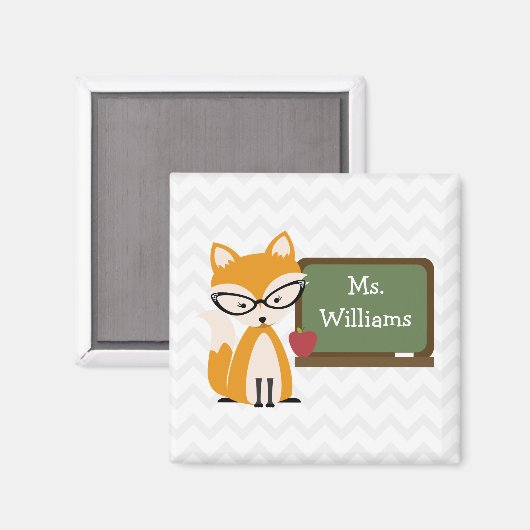 Fox-Lehrer im Chalkboard Magnet (Vorderseite/Rückseite)