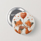 Fox-Liebe-Design mit anpassbaren Initialen Button (Vorne & Hinten)