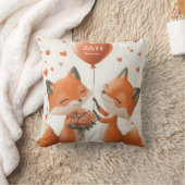 Fox-Liebe-Design mit anpassbaren Initialen Kissen (Decke)