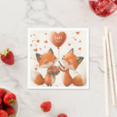 Fox-Liebe-Design mit anpassbaren Initialen Serviette (Beispiel)