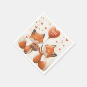 Fox-Liebe-Design mit anpassbaren Initialen Serviette (Ecke)