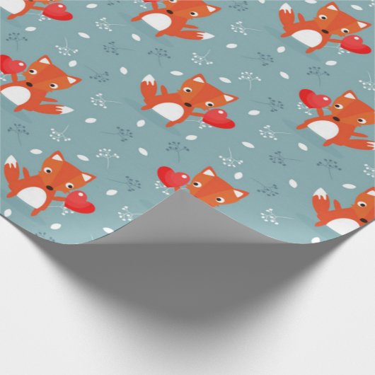 Fox-Liebe-Muster Geschenkpapier (Ecke)