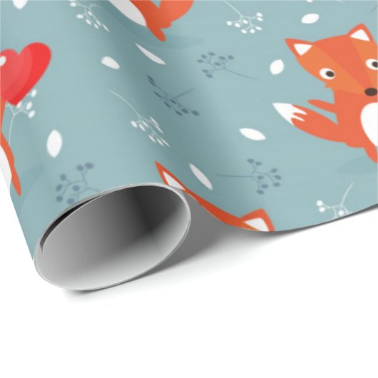Fox-Liebe-Muster Geschenkpapier (Rolleneckpunkt)