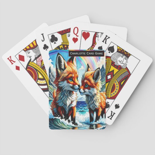 Fox-Liebe unter Monogram-Kindern Altes Maid-Spiel Spielkarten (Rückseite)