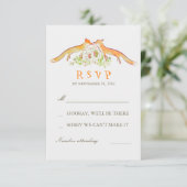 Fox Liebe Wedding RSVP Cards (Stehend Vorderseite)