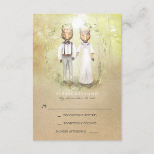 Fox Liebe Wedding RSVP Cards Karte