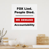 FOX Lied. Die Leute starben. Poster (Küche)