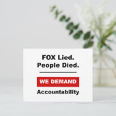 FOX Lied. Die Leute starben. Postkarte (Stehend Vorderseite)