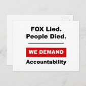 FOX Lied. Die Leute starben. Postkarte (Vorne/Hinten)