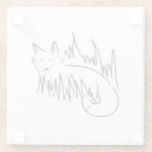Fox Line Art Glasuntersetzer (Rückseite)