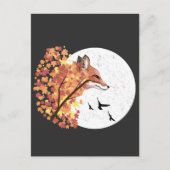 Fox Lover Herbstmond Baum Tierwald Natur Postkarte (Vorderseite)