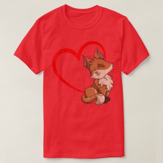 Fox Lover Herzwald Tier Lover Natur Wildlif T-Shirt (Design vorne)