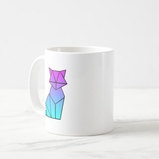 Fox Lover Origami Vaporwave ästhetische Retro Lieb Kaffeetasse (Vorderseite Links)