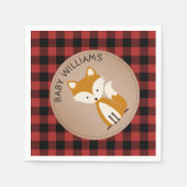 Fox Lumberjack Kariert Baby Dusche Napkins Serviette (Vorderseite)