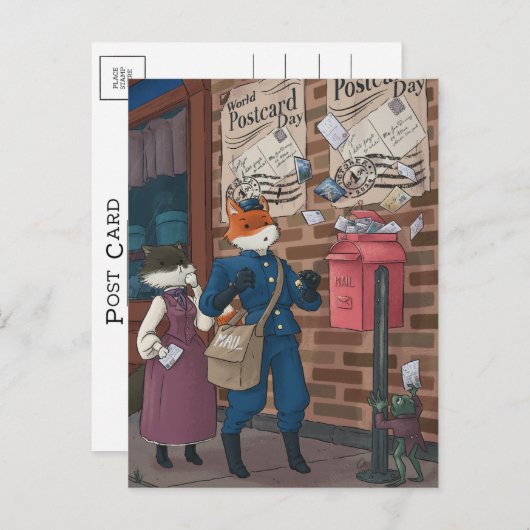Fox Mail (Weltpostkartentag 2024) Postkarte (Vorne/Hinten)