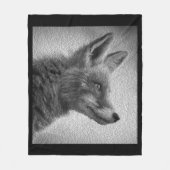 FOX-MALERIERUNG STIL SCHWARZ UND WEISS FLEECEDECKE (Vorderseite)